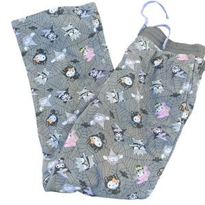 Sanrio Hello Kitty My Melody Kuromi Halloween Kawaii Cute Gray Jogger Pants L
